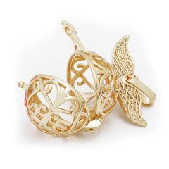 Gold 18mm Angel wings Box,Necklace Pendant,Pregnancy Peace Ball cage for 16mm beads,1pcs/lot