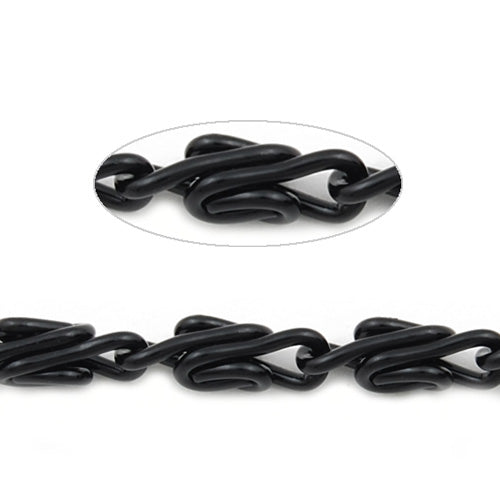 8.4MM*2.8MM Brass Gun Metal Black Plated Twist Chain,Handmade,Sold 25 Meters Per Roll