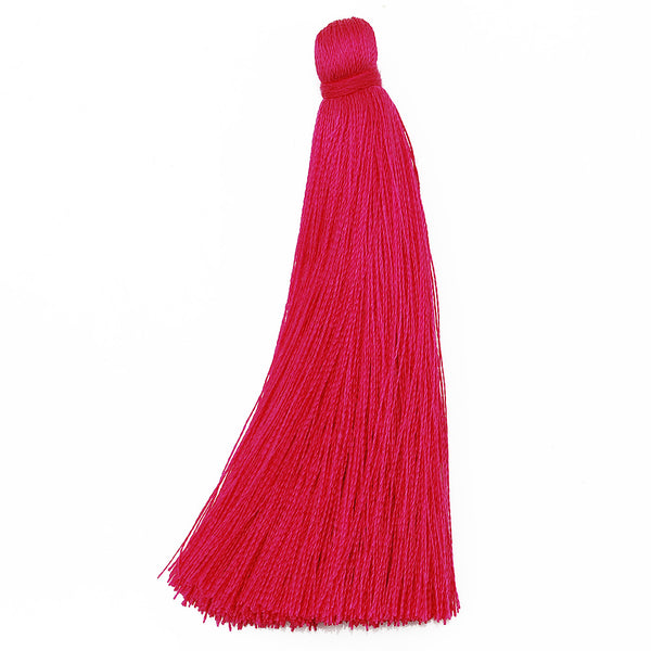 8cm Rose Red Silky Jewelry Tassels, Handmade Long Jewelry Making Tassels,Quality Fashion Tassels, 20pcs/lot