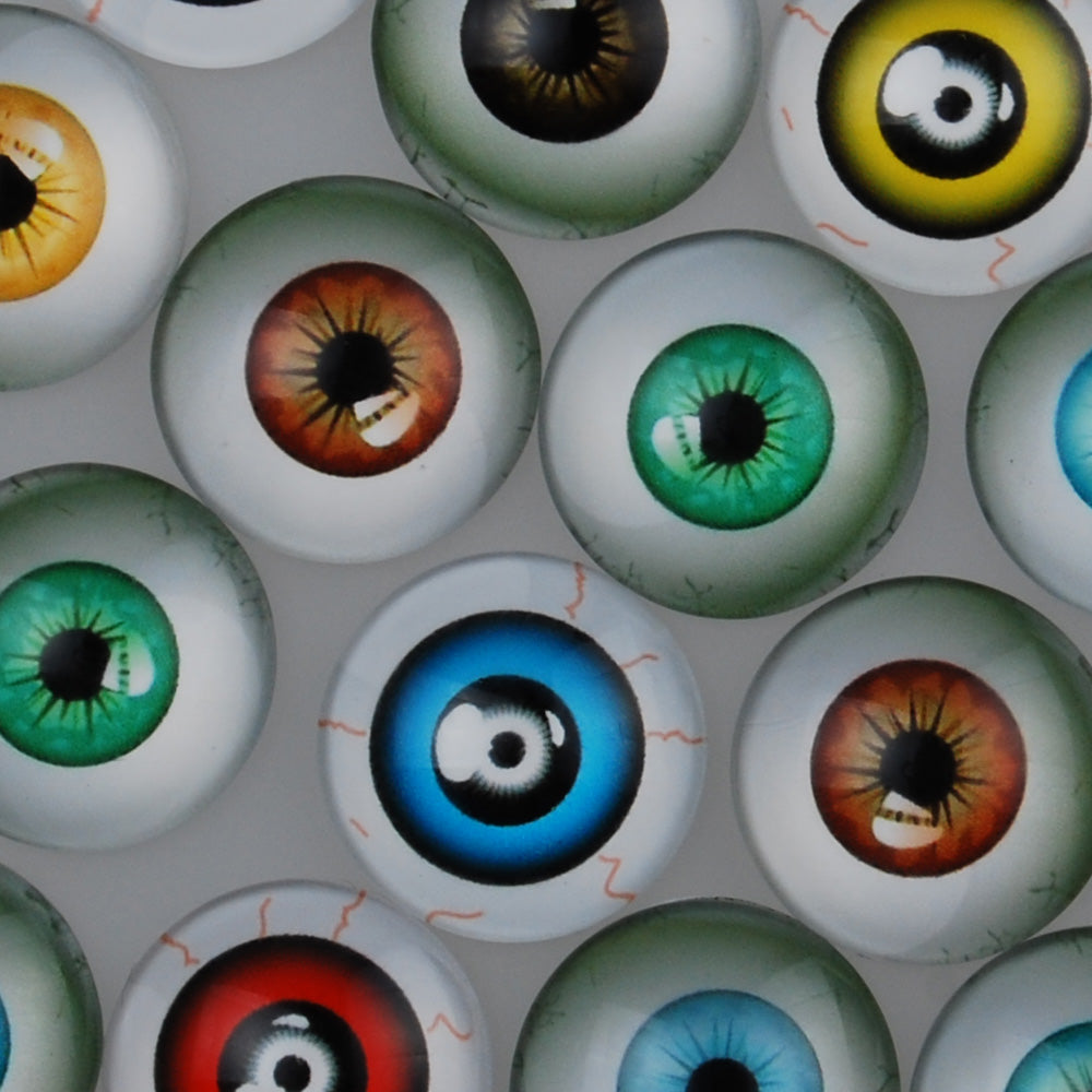 20MM Round colorful glass cabochons with mixed eyes,Photo glass cabochons,flat back,thickness 5.5mm,20 pieces/lot