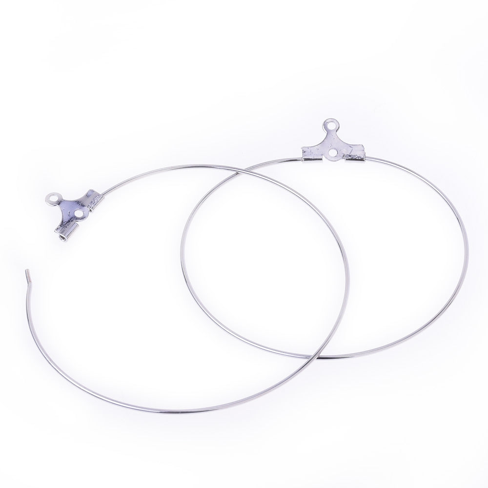 Clip-on Earrings Clip Hoop Earrings hammered hoop earrings Jewelry gift supplies 4cm white K 20pcs 10178603