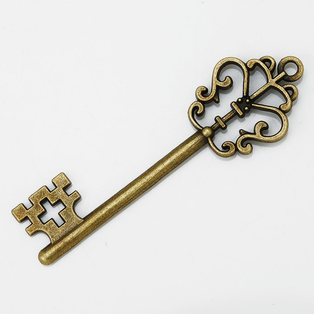 10 Antique bronze Vintage Skeleton Keys,Steampunk Pendants Key Charms,Diy Jewellery 18x59mm