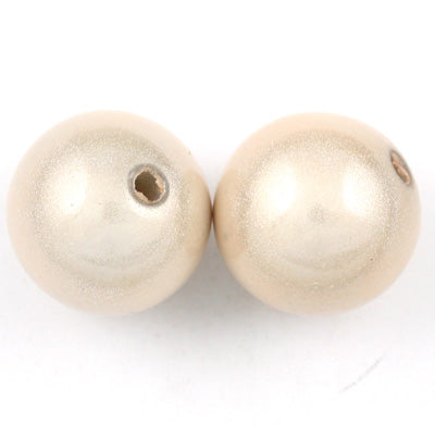 Top Quality 18mm Round Miracle Beads,Cream,Sold per pkg of about 170 Pcs