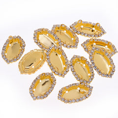 Single Row Rhinestones Claw metal claw hand sewing clothes D Claw wholesale  fit 7*15mm Marquise Shape gold 20pcs 10180604