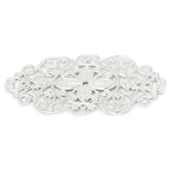 57x28mm  Imitation rhodium Huapian,Brass Hollow Filigree Flower Wraps Connectors,Hair Clasp Accessories,20PCS/lot