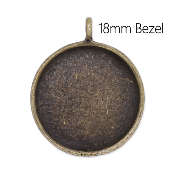 18mm round Pendant tray,Zinc Alloy Filled,Antique Bronze plated,20pcs/lot