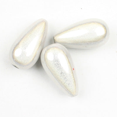 Top Quality 12*23mm Teardrop Miracle Beads,White,Sold per pkg of about 310 Pcs