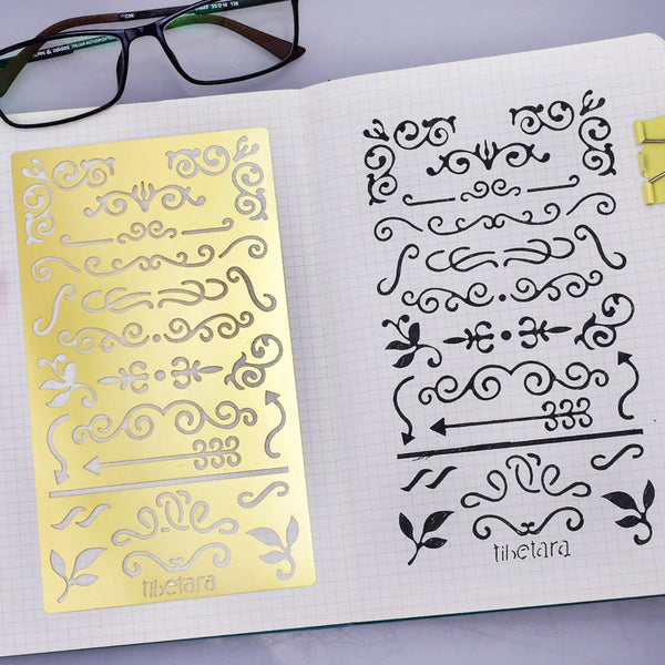 Brass planner stencil , Fit A5 Notebook,NotebooksStationary Stencil Lo –  tibetara official site