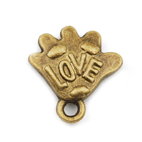 14*13mm Vintage antique bronze Zinc alloy Charms,love hands,sold 200 pcs per pkg