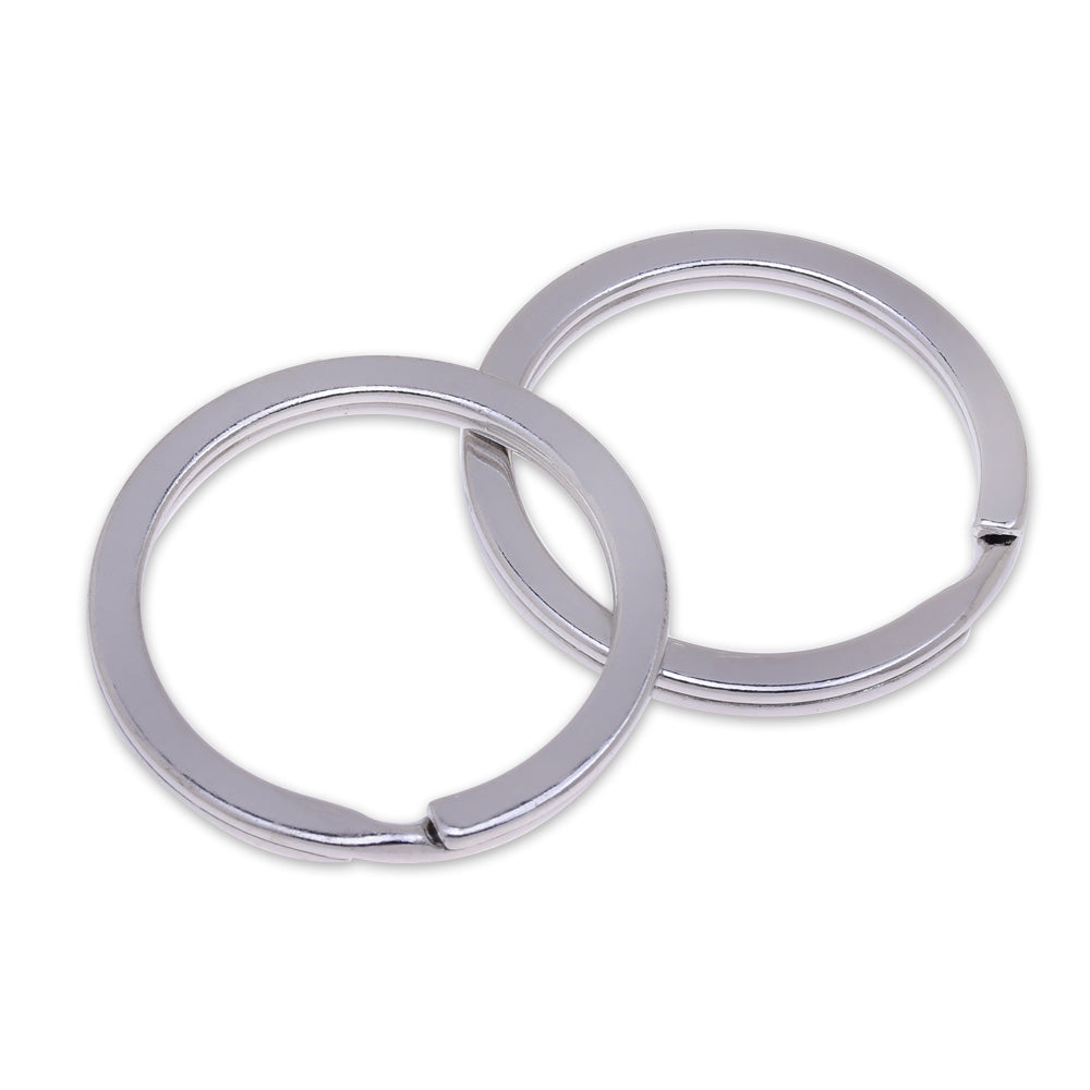 20mm Iron Flat Keychain Ring Clasps Round Keychain Ring Connector Split Ring DIY Key Chain white K 50 pcs 10182903