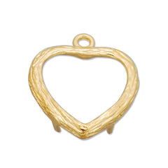 13*13MM Heart Brass Gemstone Bezel,Gold,charms links,sold 20pcs per lot