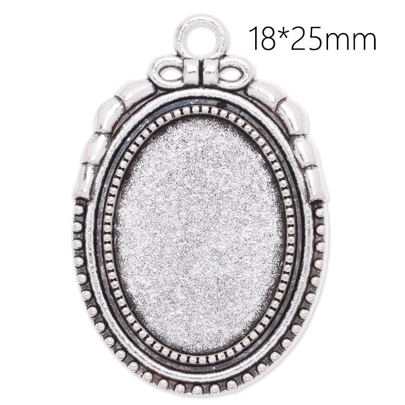 18x25mm Oval Pendant blanks,Zinc alloy filled,antique silver plated,20pcs/lot