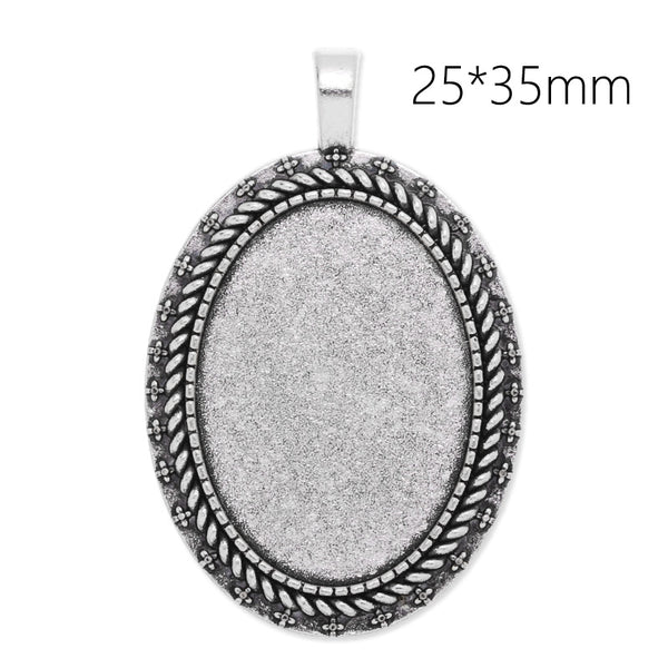 25x35mm Oval simple pendant tray,Zinc alloy filled,Antique silver plated,20pcs/lot