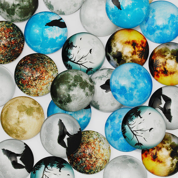 25mm Round Resin Gemstone Pattern Glass Cabochon,Thinckness 6.5MM,Jewelry Findings,20pcs/lot