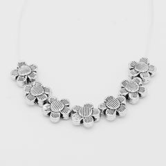 Tibetan Flower Beads,Silver Tone Spacer Beads,Euro Style Buddhism Beads,Thickness 4mm,sold 50pcs/lot