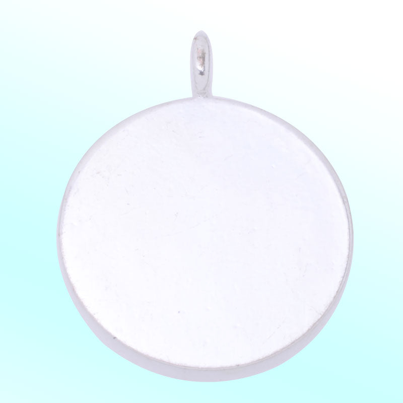 20 Silver Round Zinc Alloy Cameo Cabochon Setting,Pendant trays,fit 20mm cabochon