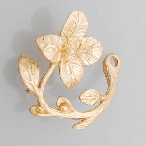 2013-2014 Fashion 24*23MM lovely modern charms,Flower with two Holes,Matte Gold,suit for necklace/bracelet/earring ect,sold 10pcs per pkg
