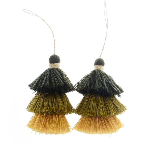 Fringe Tassel Earrings Three Tier Jewelry Tassels Stack Necklace Earrings Jewelry Pendants supplies,2pcs/lot