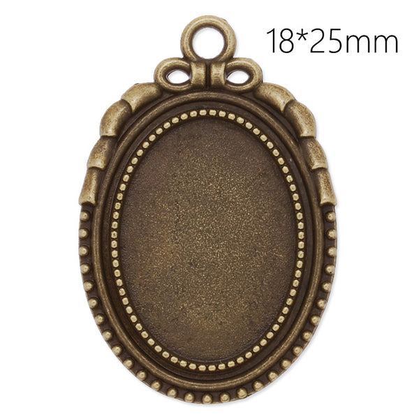 18x25mm Oval Pendant blanks,Zinc alloy filled,antique Bronze plated,20pcs/lot