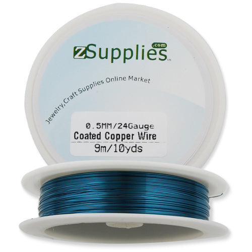 0.5MM Thick Blue Coated Soft Copper Wire,about 9M/10yds per Roll,24Gauge,Sold 10 Rolls Per Lot