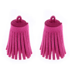 3CM Fiber Tassel Artificial Leather Tassel Fringe Tassels cute fat tassel DIY jewelry Accessories Pendent Charms Findings rose red 10pcs