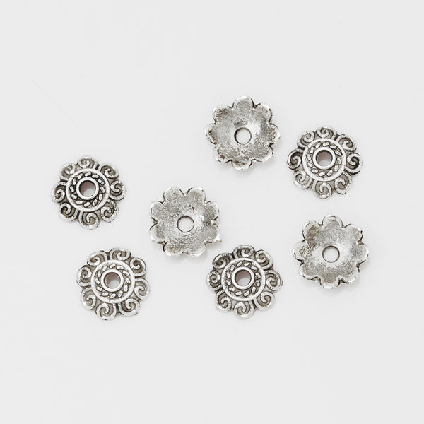 8mm Buddhism Bead Caps,Antique Silver Flower Filigree Bead Caps,Jewelry Findings,sold 100pcs/lot