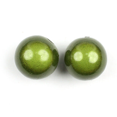 Top Quality 18mm Round Miracle Beads,Blackish Green,Sold per pkg of about 170 Pcs