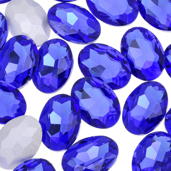18x25mm Oval Pointed Back Rhinestones Glass Jewels point crystal Nail Art Craft Supply blue 50pcs 10184052