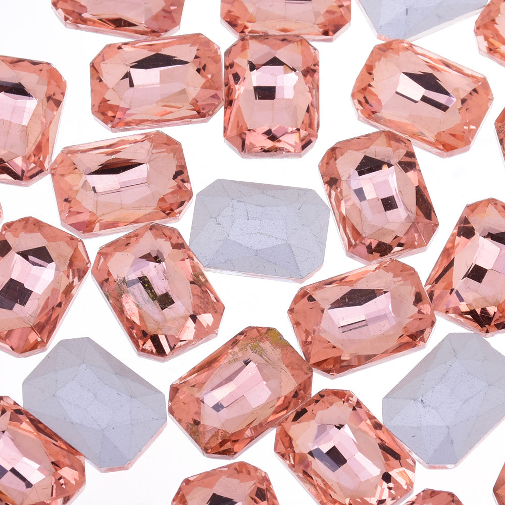 13x18mm Rectangle Pointed Back Rhinestones glass crystals beads wedding diy jewelry pink 50pcs 10183454