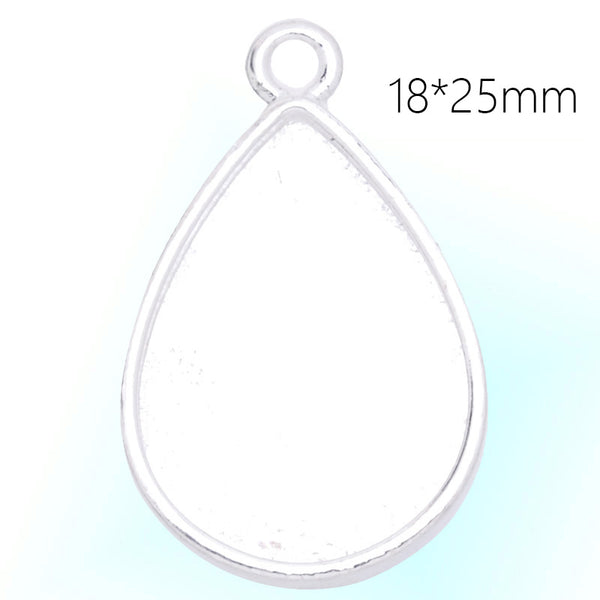 18x25mm Drop metal Pendant tray,zinc alloy filled,shine silver plated,20pcs/lot