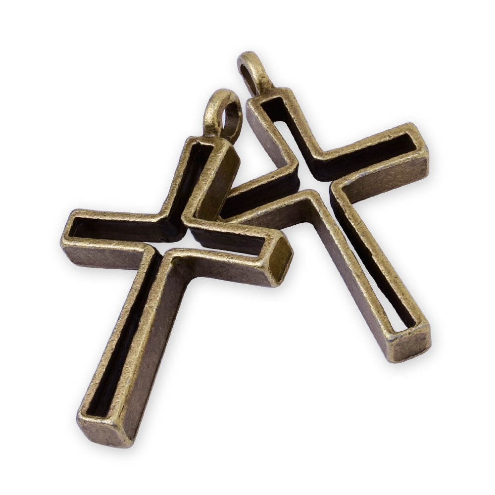 10 Antique Bronze Metal cross frame 33*23*4mm open back pendant  Zinc alloy accessories pendant trays Base Blanks pendant