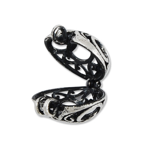 16*19MM Antique Silver Filigree Heart Brass Cage Pendant ,Sold 20 PCS Per Pkg