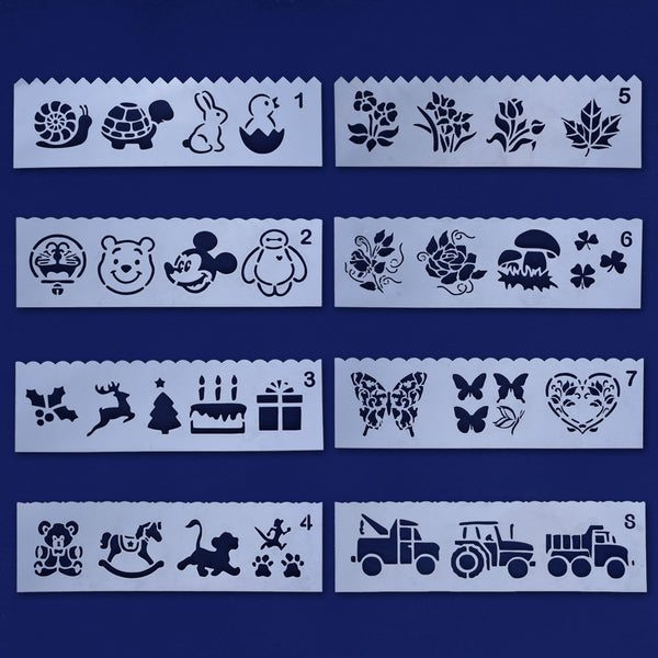 tibetara About 19.8*6cm Plastic Stencils Lace ruler Stencil Set Pattern animal car bullet journal pochoir Mix 8 each/lot