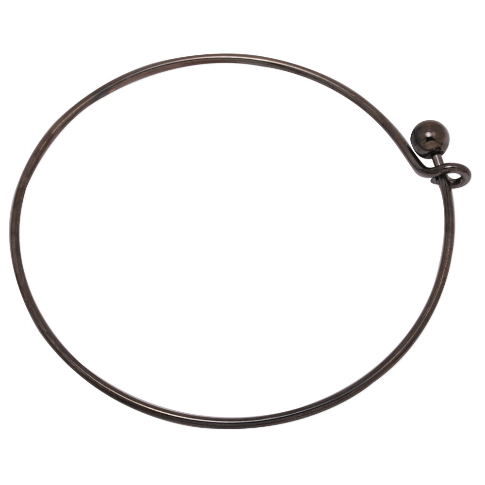 60mm  Antique Black Diameter Adjustable Charm Bracelet Bangle,Expandable Bracelet Wire,Thickness 1.5mm Copper Ring,5pcs/lot