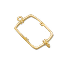 10*14MM Rectangle  Brass Gemstone Bezel with hook,Gold,charms links,sold 20pcs per lot