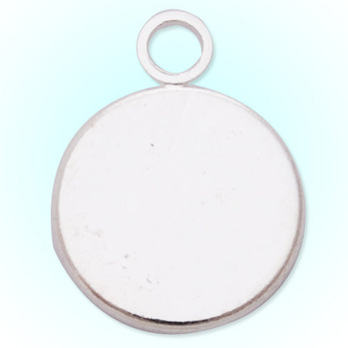 Silver Plated Pendant trays,lead and nickle free,fit 10mm round glass cabocon, sold 50pcs per pkg