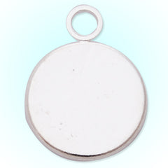 Silver Plated Pendant trays,lead and nickle free,fit 10mm round glass cabocon, sold 50pcs per pkg
