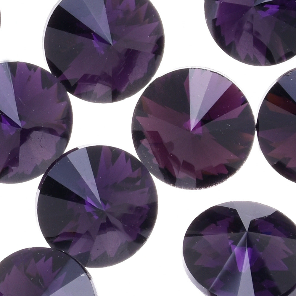 18mm Pointed Back Glass Crystal Rhinestones pointed bottom drill Satellite stone jewelry Design dark purple 50pcs 10182155