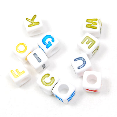 7*7MM Cube Beads Acrylic Mixed Colors,Sold per PKG of 2000 PCS