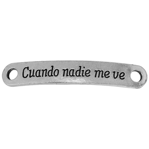 20 Curved Sideways spanish connector bracelet connector bracelet tag,te quiero abvela bracelet connector link 44x7mm