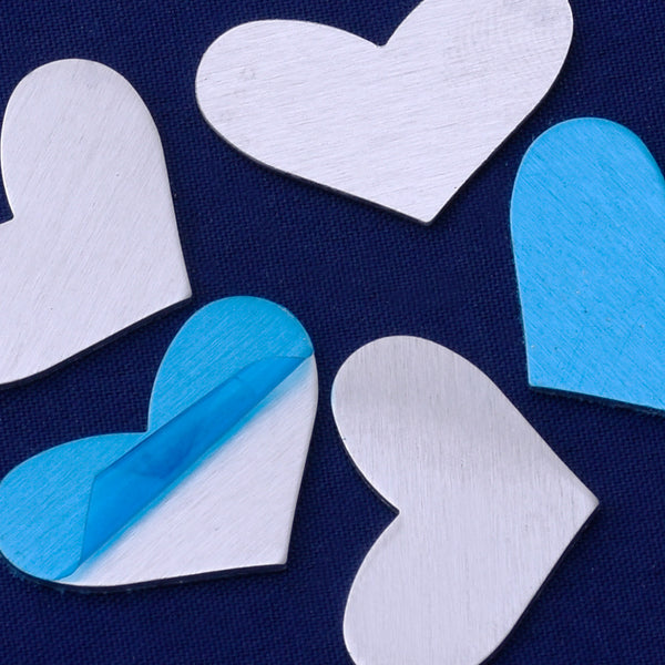 20pcs about 1"*3/8"(25*11mm） tibetara® aluminum heart Stamping supplies Metal Blank Fantastic Shine 18 Gauges