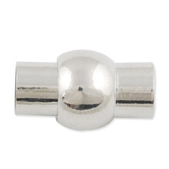 10 sets of Open Round Magnetic Buckle Ends Clasp Clousure Fastener with Silver Round Ball 17.5*10mm ( Inside 6mm Diameter )