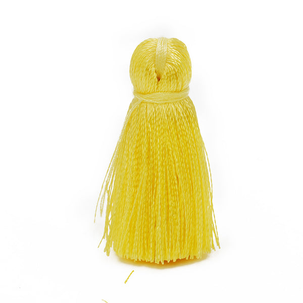 3cm Silky Tassels,Fluorescent yellow  Fashion Mala Necklace Tassels, Handmade Jewelry Tassels, 20pcs/lot