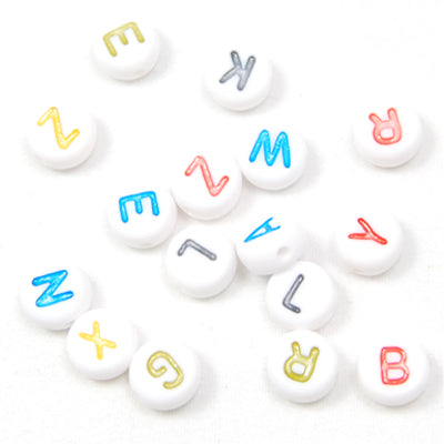 4*7MM Dish Alphabet Beads Acrylic Mixed Alphabet,Sold per PKG of 3600 PCS