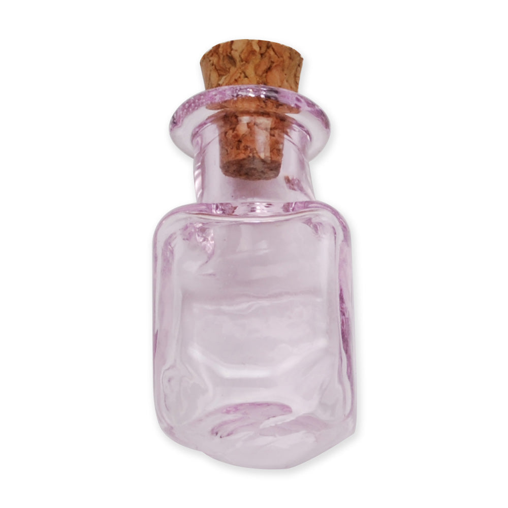 14 * 25mm Colored Tetragonal Wishing Bottle,Pink Small Glass Flat Bottle With Cork,Empty Glass Bottles,Glass Jar,10pcs/lots