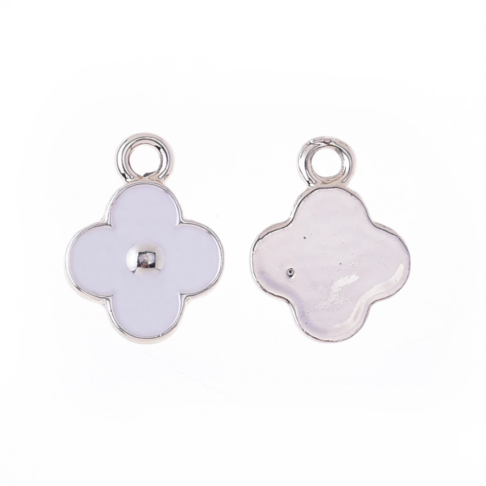 Diamond Gemstone Earrings pendant fashion charm Bracelet Handmade Mother's Day Gift 1*1.4cm white Clover 20pcs 10177855