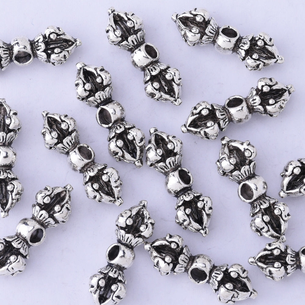 21x8.5mm Spacer Beads Dorje Charms Buddhist Jewelry Vajra Dorje Charm Spacer Pendants 50pcs