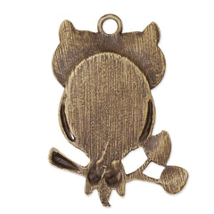 Owl pendant tray with 18x25mm oval Bezel,zinc alloy filled,antique bronze plated,20pcs/lot