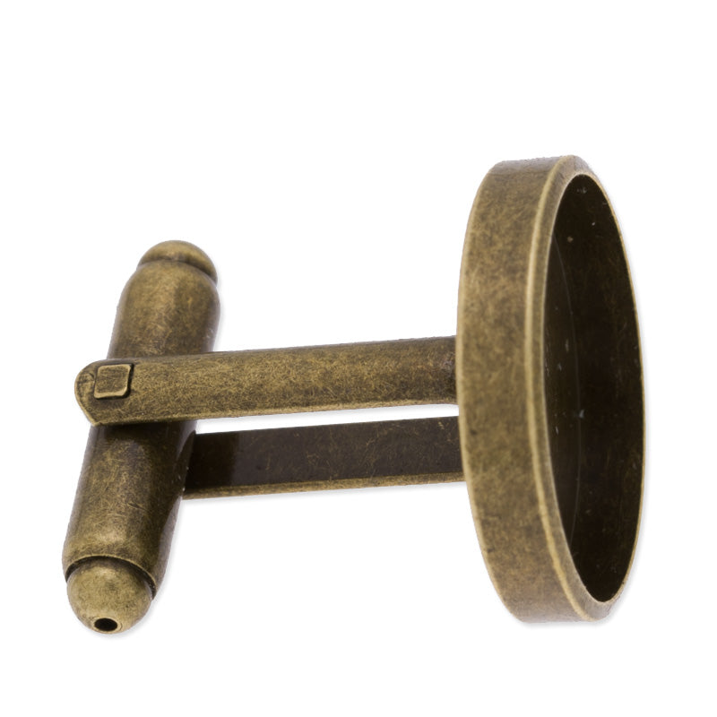 cufflink blank with 18mm round Bezel,bezel deep about 2mm,Brass filled,antique bronze finished,10pcs/lot
