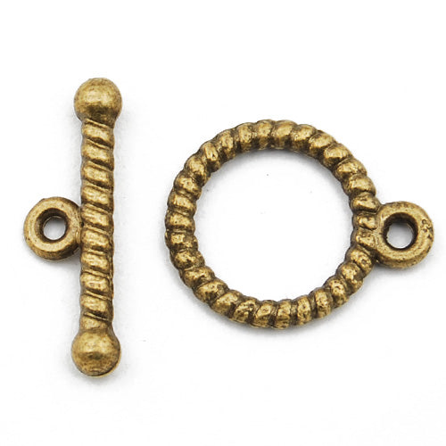 Casting Toggle Clasp,Anqitue Bronze plated,13MM*18MM,Sold 200 sets per pkg
